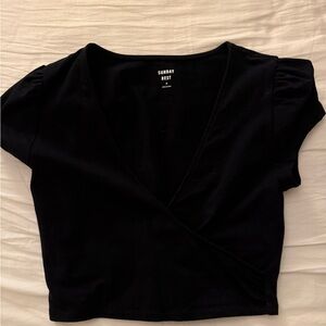 Sunday Best Elegant Black Crop Top